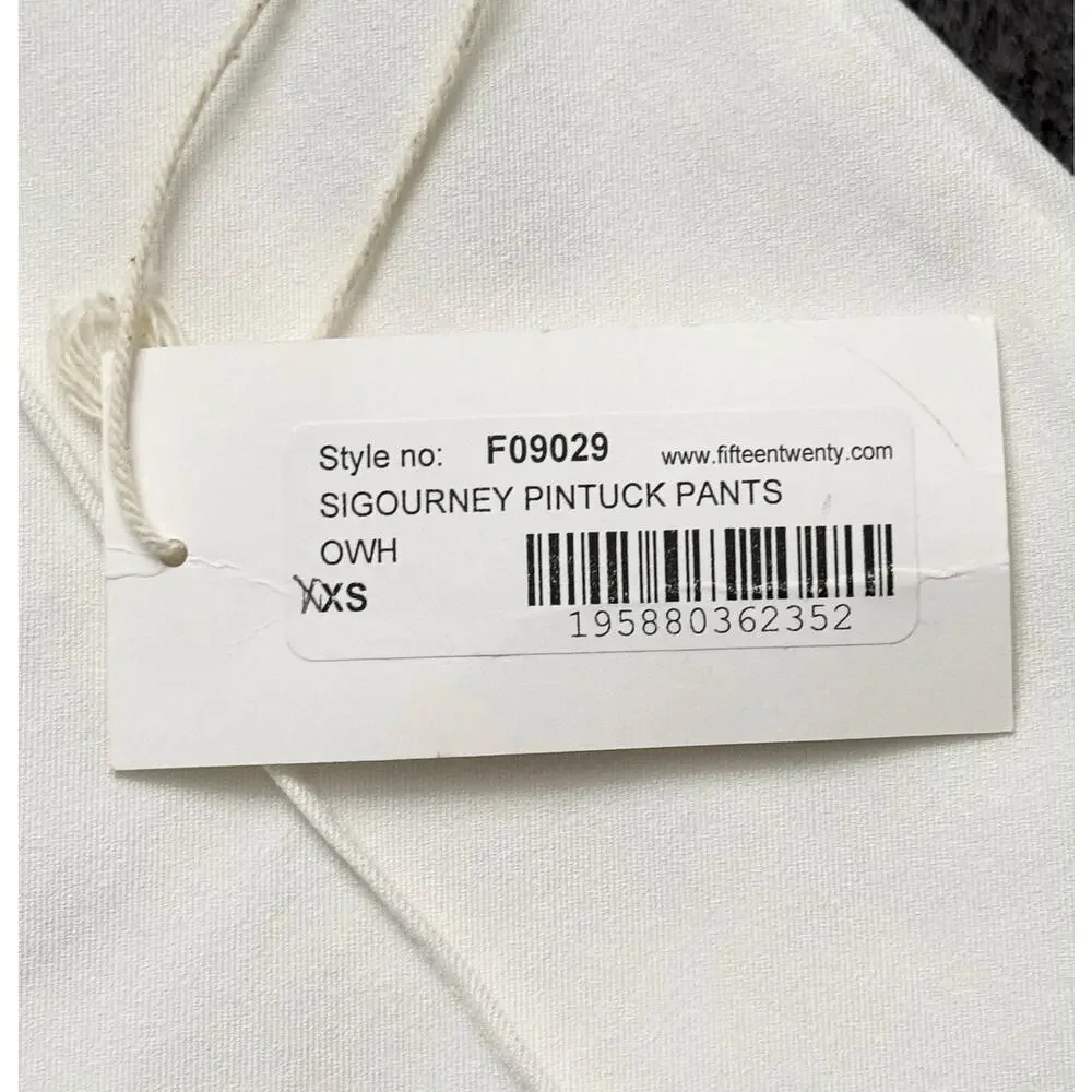 NWT Fifteen Twenty Off White Sigourney Pintuck Wide Leg Pants Size XS